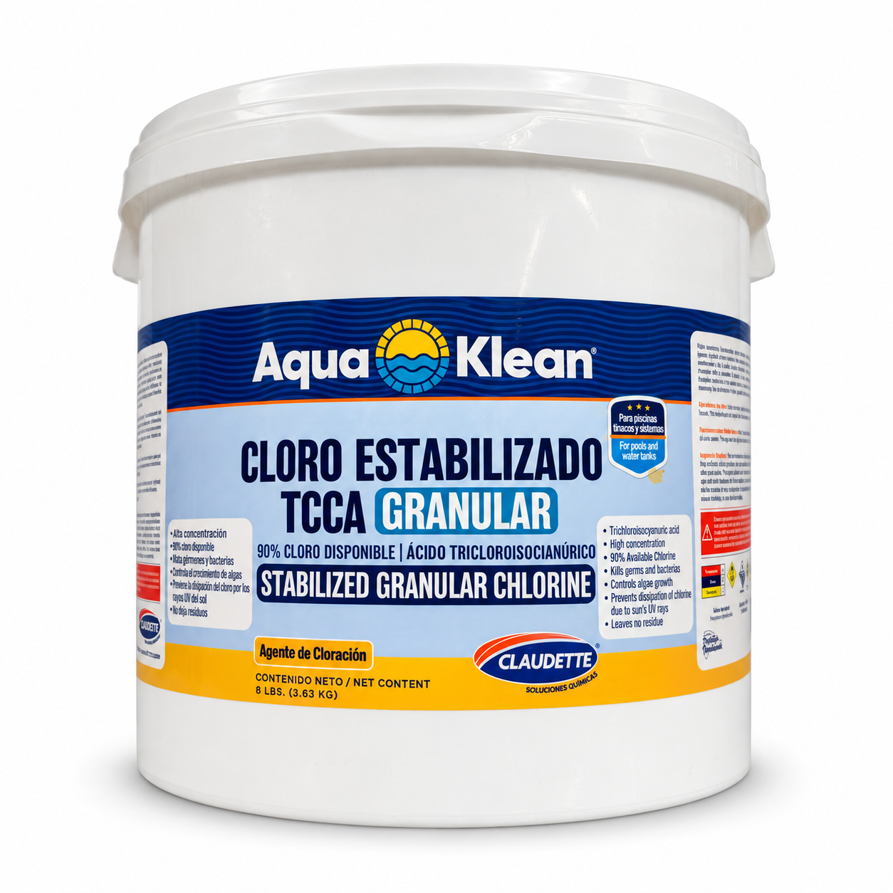 CLORO GRANULAR 90% TRICLORO 8LB CLAUDETTE